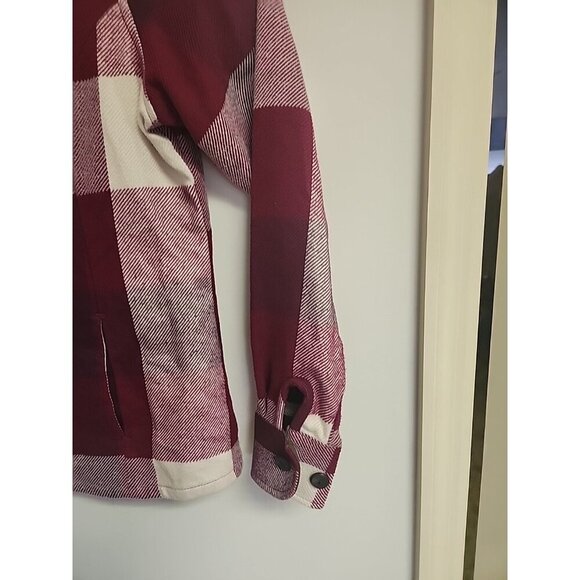 Cabelas Shacket Womens L-Flannel Plaid‎ Check Pockets Button Front Pink Pockets - Picture 4 of 7